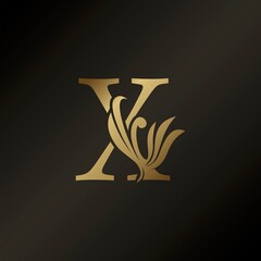 Monogram Letter X Luxury Swirl Ornate Decorative Logo Icon Vector Design