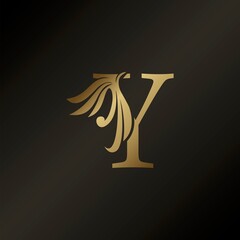 Monogram Letter Y Luxury Swirl Ornate Decorative Logo Icon Vector Design