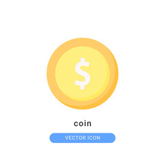 coin icon vector illustration. coin icon flat design.