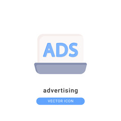 Advertising icon vector illustration. Advertising icon flat design.