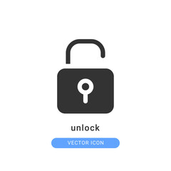 unlock icon vector illustration. unlock icon glyph design.