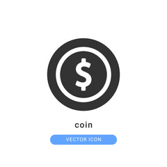 coin icon vector illustration. coin icon glyph design.