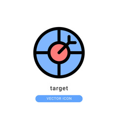 target icon vector illustration. target icon lineal color design.