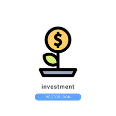 investment icon vector illustration. investment icon lineal color design.