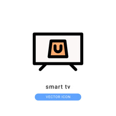 smart television icon vector illustration. smart television icon lineal color design.