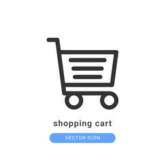 shopping cart icon vector illustration. shopping cart icon outline design.