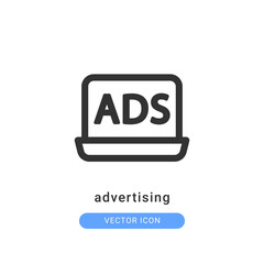 Advertising icon vector illustration. Advertising icon outline design.