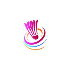 Fototapeta na wymiar hands holding badminton hands logo