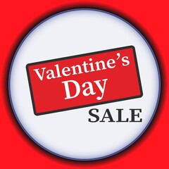 Valentines day sale banner for advertising, leaflets and flyers. Vector color illustration on white background.