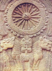 artifacts in Sanchi Stupa, bhopal, madhyapradesh, India ,UNESCO World Heritage site