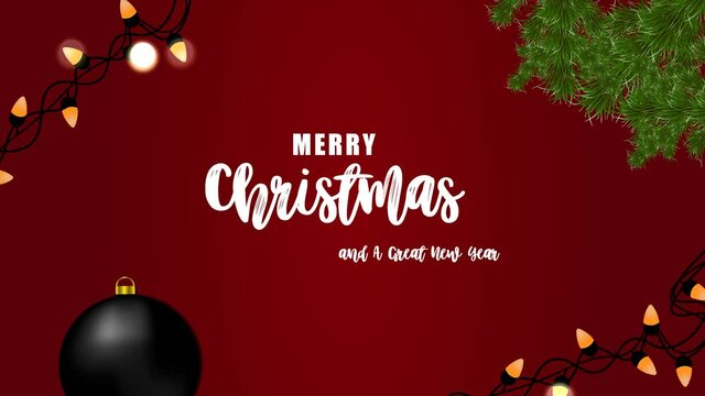 video wishes for a Merry Christmas with garlands, toys and a Christmas tree