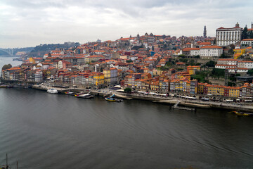 Fototapeta na wymiar Old Porto city and Ribeira over Douro river from Vila Nova de Gaia, Portugal