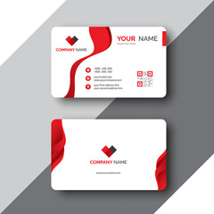 Modern Creative Business Card Template. Flat Design Vector Illustration. Stationery Design. red Business Card Template. 