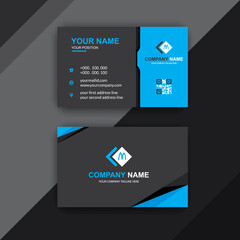 Business card print template with company logo. Vector illustration. Creative Business Card Template green.