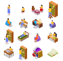 Reading Isometric Icons Collection