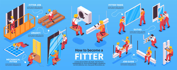 Fitter Works Isometric Infographics