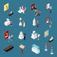  Art Exhibition Isometric Set