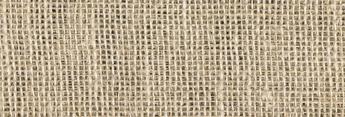 Banner. Burlap background. Sacking texture. Burlap copy space. Place for text. Linen texture