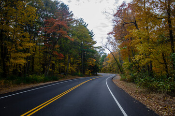 Fototapeta na wymiar Winding Road in Fall