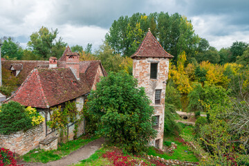Fototapeta na wymiar countryside town of stone houses in france