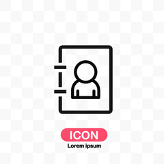 Contacts icon isolated on transparent background.