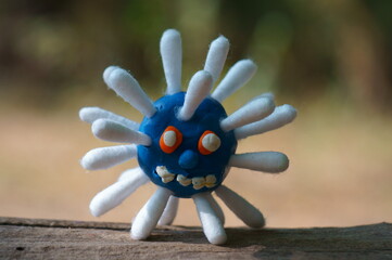 The figure of the virus from clay.