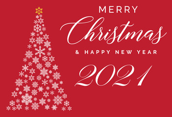 Obraz na płótnie Canvas Merry Christmas and Happy New Year 2021 lettering template. Greeting card or invitation. Winter holidays related typograph