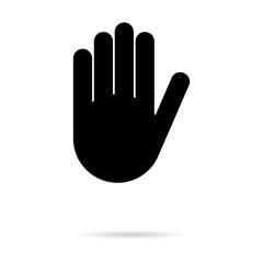 Stop icon with alert hand, warning covid symbol, no - danger isolated on white background vector illustration