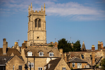 Looking across rooftops to St Martins Church Stamford