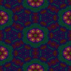 Pattern mosaic kaleidoscopic seamless generated texture, ornament, fragile, fractal, material, abstract render background