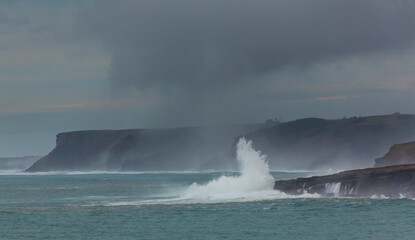 Mouro island light house, Santander, Cantabrian Sea,  Cantabria, Spain, Europe
