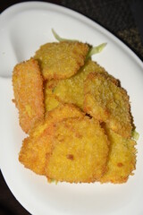 Breaded and Fried Vegetables in the Plate