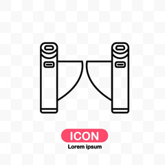 subway turnstile icon vector isolated on transparent background.