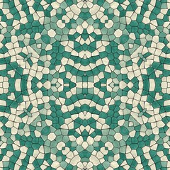 Pattern mosaic kaleidoscopic seamless generated texture, ornament, fragile, fractal, material, abstract render background