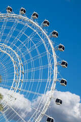 Orlando, Florida/US - November 2020: The ICON Orlando Observation Wheel stands over 400 feet with a...