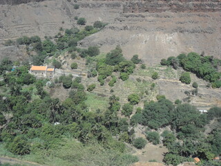 Hiking around the mountains of Isla de Santiago on the Cape Verde islands in the Atlantic, West Africa