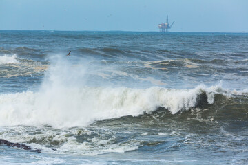 Gas platform LA GAVIOTA, Bermeo, Cantabrian Sea, Bizkaia, Basque Country, Spain, Europe