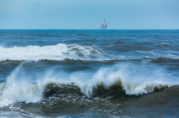 Gas platform LA GAVIOTA, Bermeo, Cantabrian Sea, Bizkaia, Basque Country, Spain, Europe