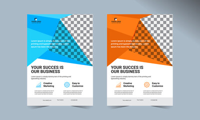 Vector Brochure Flyer design Layout template, size A4, Front page and back page, infographics. Easy to use and edit