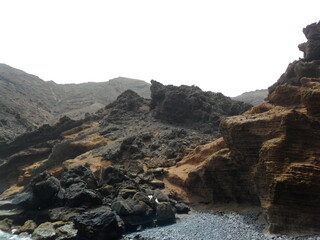 Fototapeta na wymiar Exploring the volcanic coastal landscapes of the Cape Verde Islands in the Atlantic West Africa