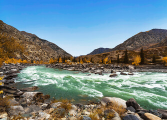 The Katun river, ilgumensky thresholds. Altai republic. Russia