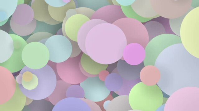 Abstract background, beautiful multi-colored circles in flat style. Particles increase and decrease
