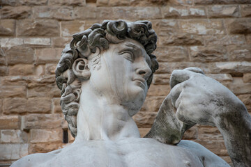 Outdoor statue in the Piazza della Signoria, Loggia dei Lanzi, Florence, Tuscany, Italy.