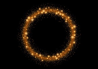 glittering stars and trail of sparkling particles