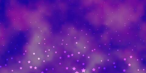 Naklejka na ściany i meble Dark Purple vector background with small and big stars.