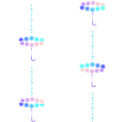 Rain umbrella in candy sky repeat pattern and seamless pattern