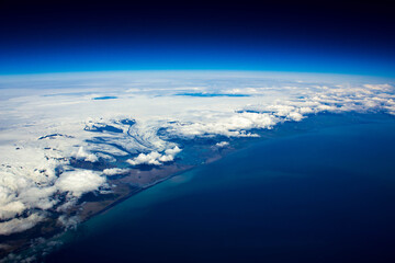 Beautiful weather flying over Iceland on our way to Canada.