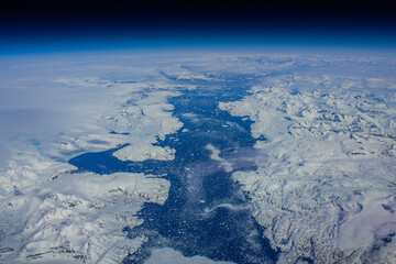 Photo of Greenland from an airplane.