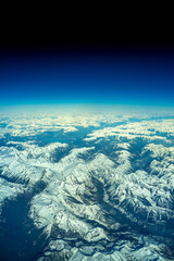 View of the alps flying from Europe to Canada.