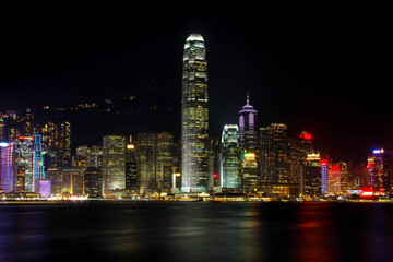 Obraz na płótnie Canvas Hong Kong island from Kowloon during the night.